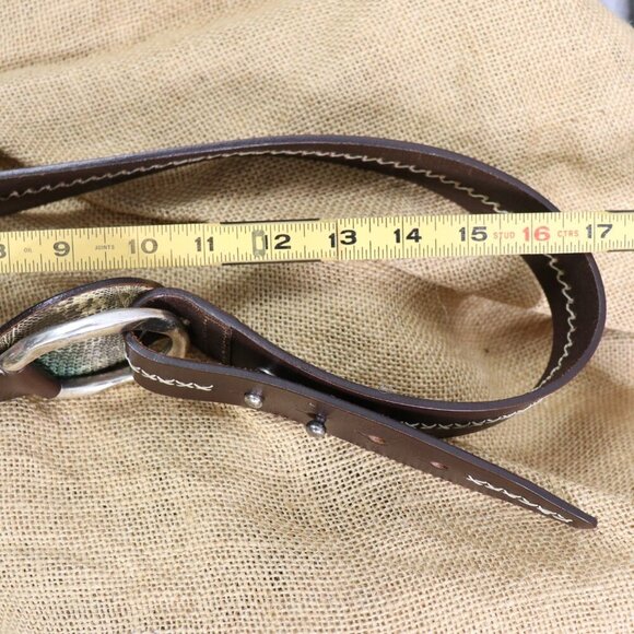 Post & Co Lizard Leather Belt Brown 100cm (Fits 34") O-Ring Italy Exotic - Picture 8 of 15